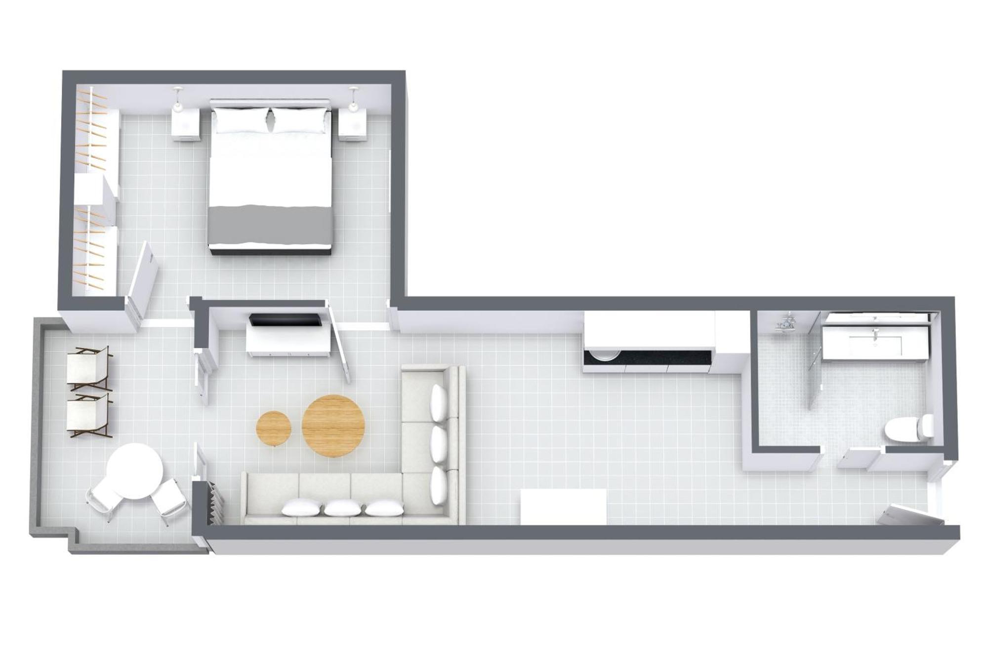 Apartamento de 1 dormitorio con balcón y vistas al mar