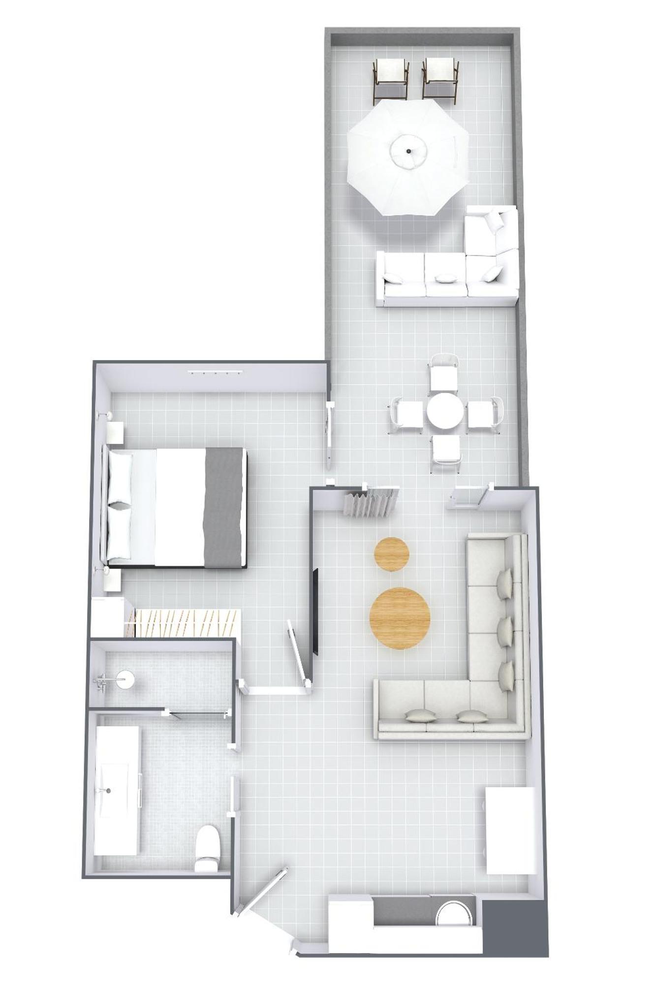 One-Bedroom Apartment Terrace